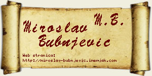 Miroslav Bubnjević vizit kartica